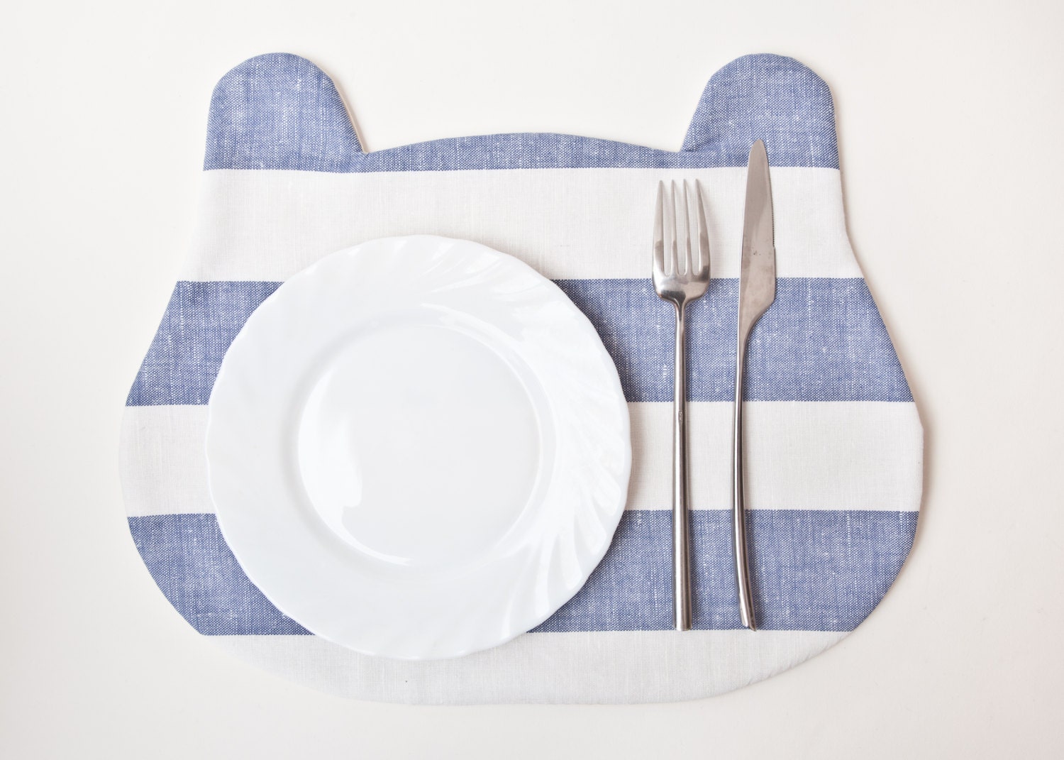 Placemat Bear Striped Table Mats Blue Kitchen Decor Baby