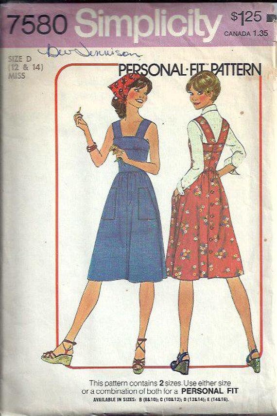 1970's Misses Sundress or Jumper Pattern by DawnsDesignBoutique