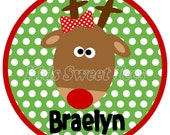 reindeer polkadots personalized digital image Il_170x135