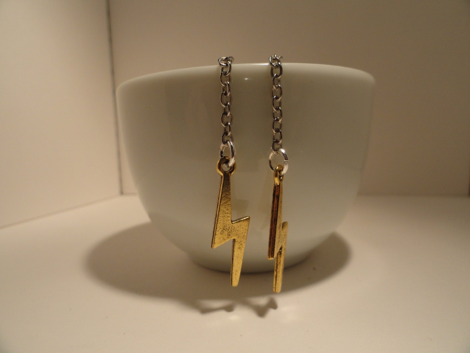 EarringsChain earringsLightning bolt by beccusmaximus on Etsy