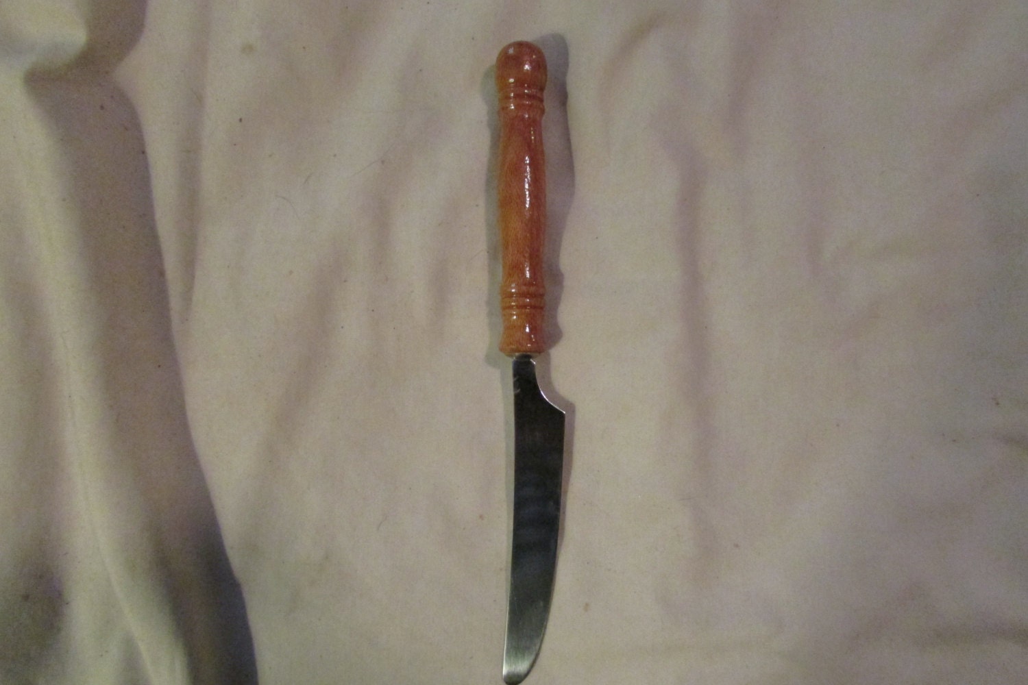 Vintage table knives with wooden handle set of four stainless steel Haute Juice