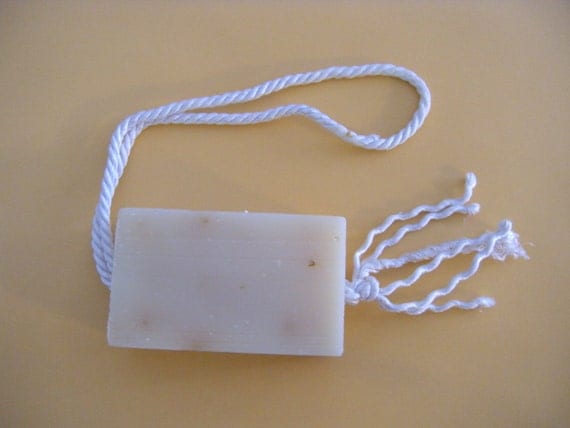 Soap On A Rope with Handmade Natural Soap / Soap Lasts Longer / clean convient frugal