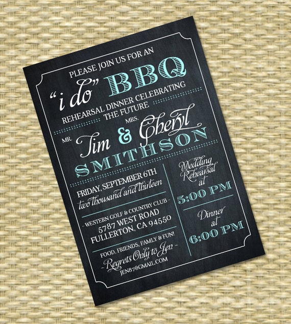 I Do BBQ Invitation Rehearsal Dinner Invite Couples Shower