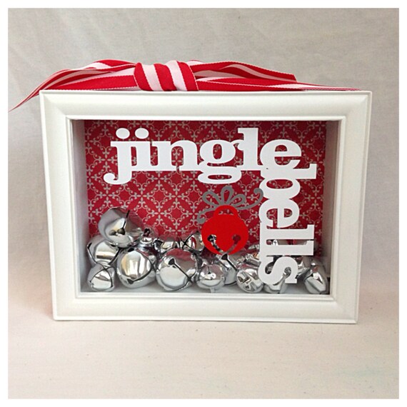 Red & White Jingle Bell Shadow Box