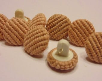 10 vintage fabric / upholstery buttons , 16 mm (B1)