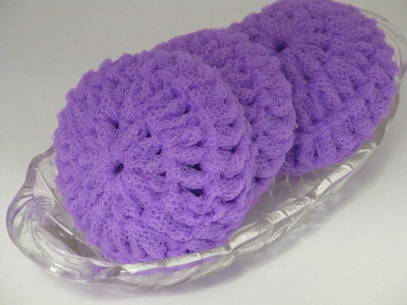 scrubbies crochet to how kitchen Crocheted Scrubbies Nylon Net Purple Dish Light of