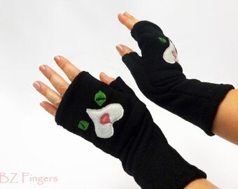 Cat Gift. Custom Fingerless Gloves for Cat Lovers