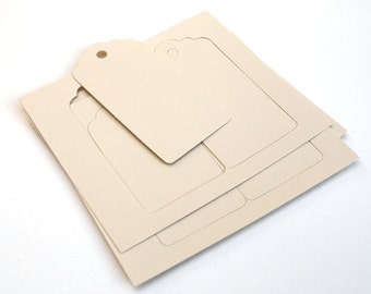 Gift Tags, Recycled card gift tags, Packs of 10 or 30 in Ivory