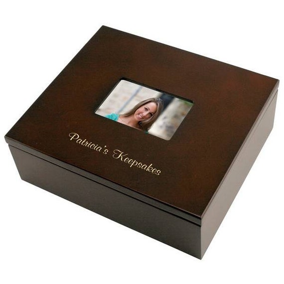Rosewood Keepsake Box with Picture Frame