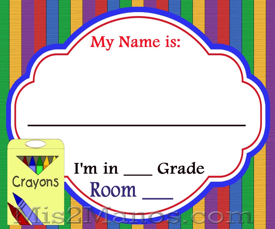 student-name-tags-crayon-school-tags-digital-instant