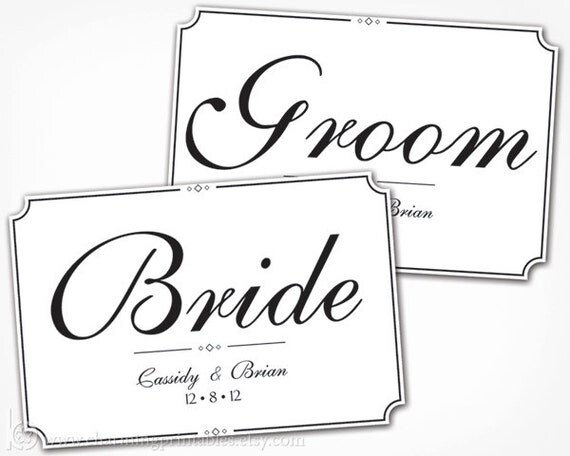 Wedding Sweetheart Table Sign - PRINTABLE DIY Digital File Mr. Mrs. Sign - Custom Bride Sign Groom Sign - Classic Wedding Collection Il_570xn