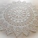 Large lace doily White elegant crochet doilies Table