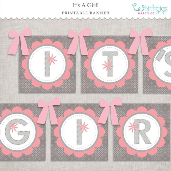 It's A Girl Banner Printable File