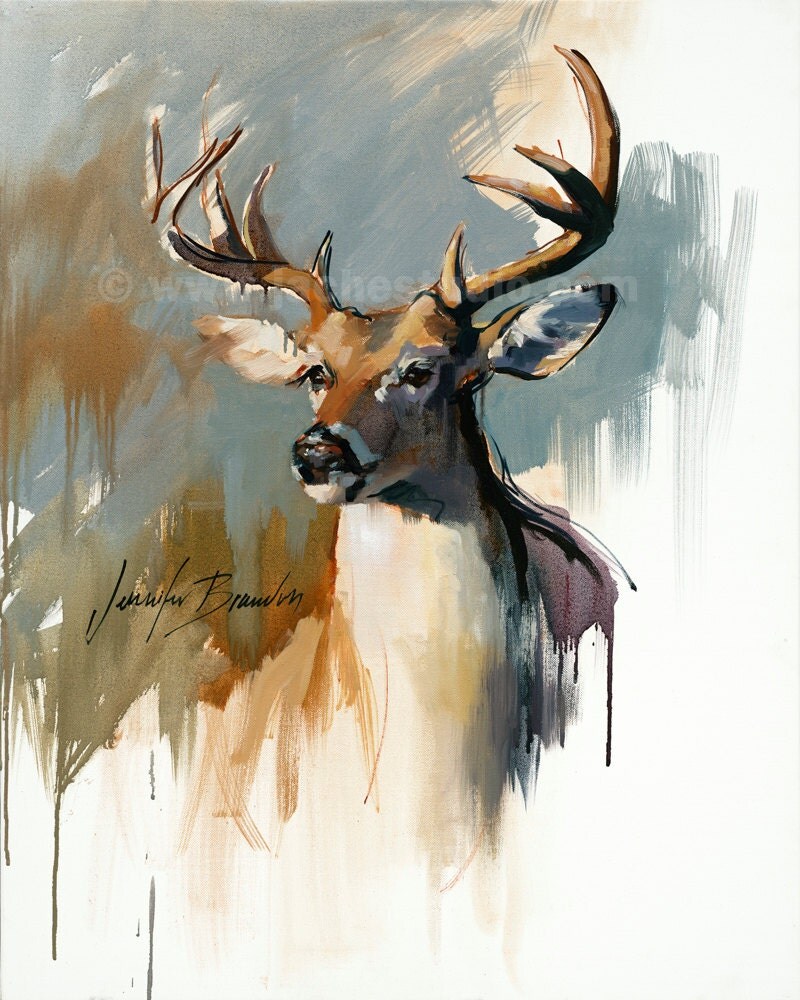 White Tailed Deer Buck Giclee Fine Art Print Pennsylvania