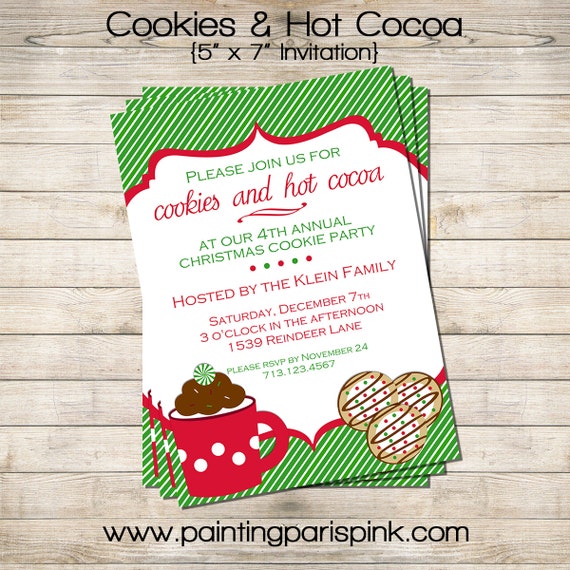 Items similar to Cookies & Hot Cocoa PRINTABLE Holiday Christmas Cookie ...