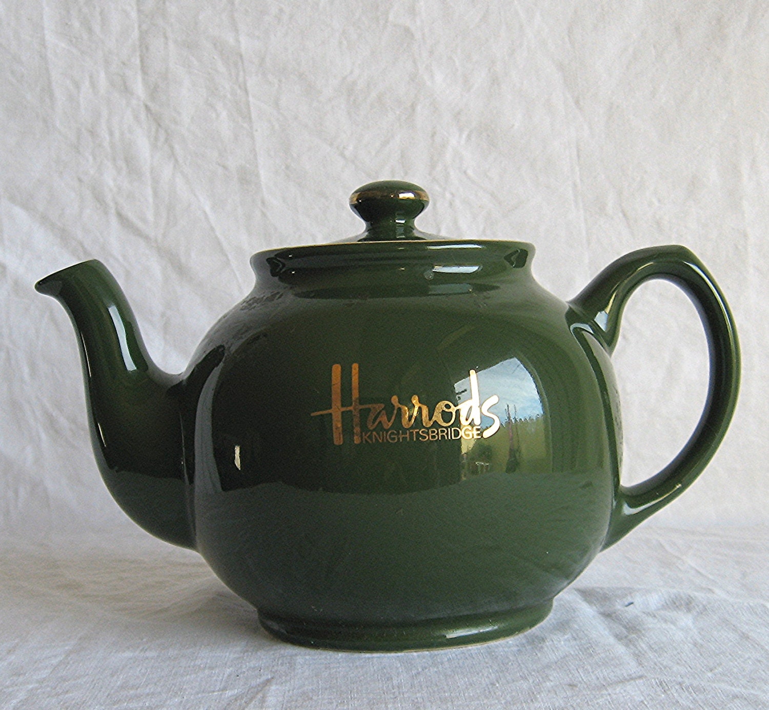 Harrods Green Teapot British