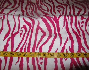 Items similar to Designer Fabric By the Yard Hot Pink & Black zebra ...