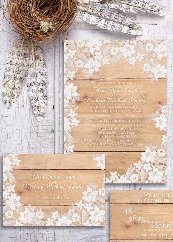 Lace wedding invitations Detailed beautiful elegant lace 