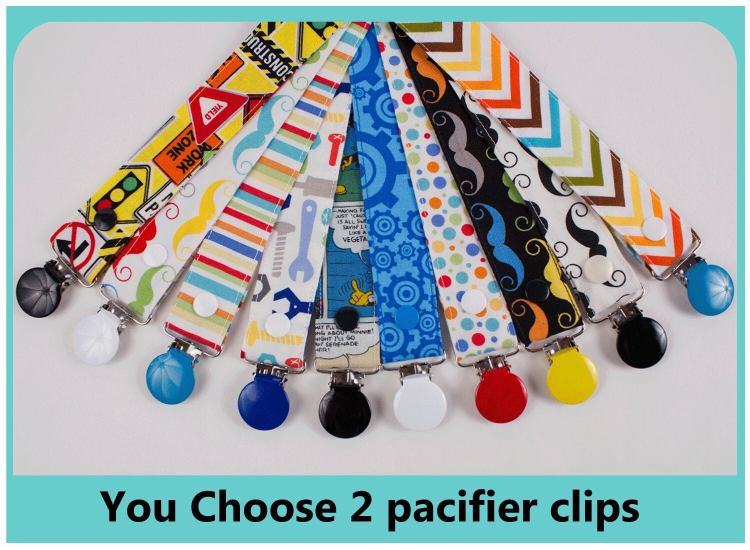 2 Boy Pacifier Clips Nuk Soothie Gumdrop MAM Avent