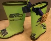 neon green rain boots