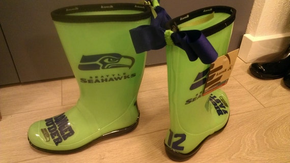 neon green rain boots