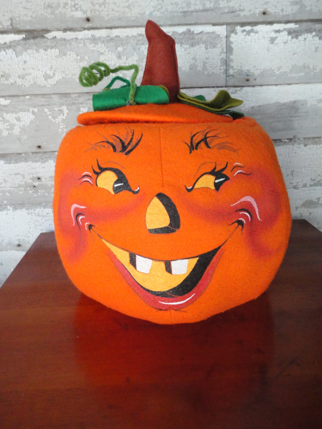 Vintage Annalee Pumpkin Candy Holder for Halloween 1993 Made