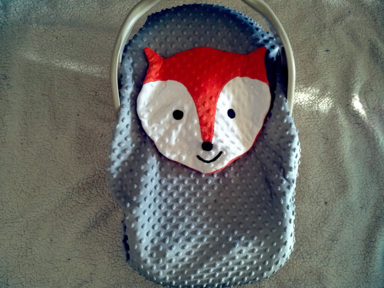 Infant Car Seat Baby Carrier Cover Appliqued Fox .What