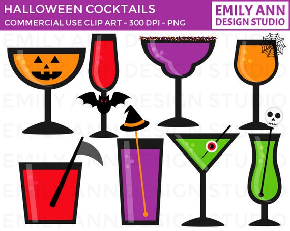 Halloween Cocktails Drinks Martini Creepy by EmilyReeceDesigns