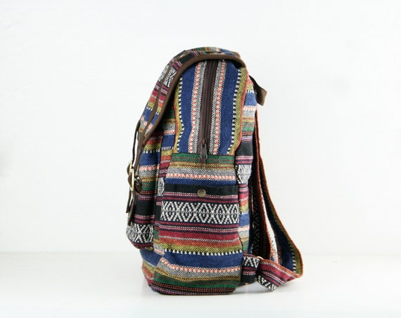 Tribal Backpack Aztec Mexican American Native Travel Bag