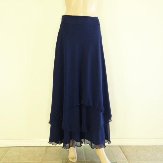 Navy Blue Long Skirt. Navy Blue Maxi Skirt. Long Bridesmaid