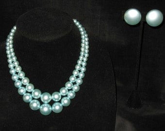 Cool Blue Mid-Century Classic Necklace Set
