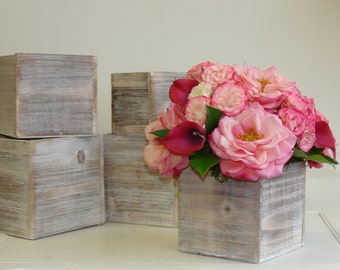 Wood Box Boxes Woodland Planter Flower Pot Square Vases Wedding Wooden Rustic Chic Wood Box Boxes Woodland Planter Flower Pot Square Vases Wedding Wooden Rustic Chic