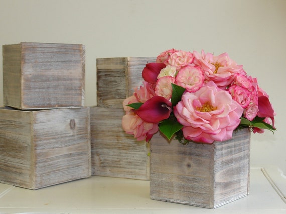 wood box wood boxes woodland planter flower pot square vases