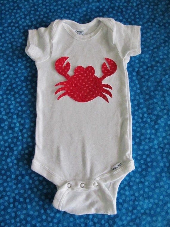 Iron on applique crab for DIY craft, baby shower craft activity, and cute kids tees Il_570xn