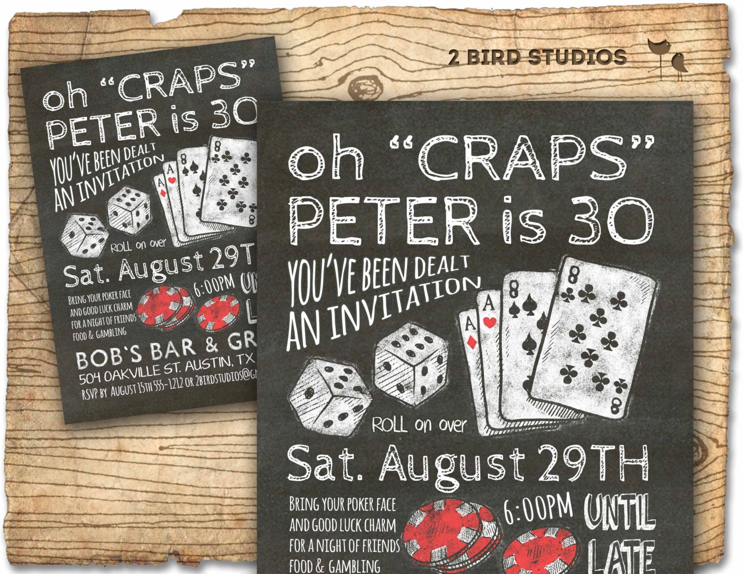 Poker Birthday Party Invitations