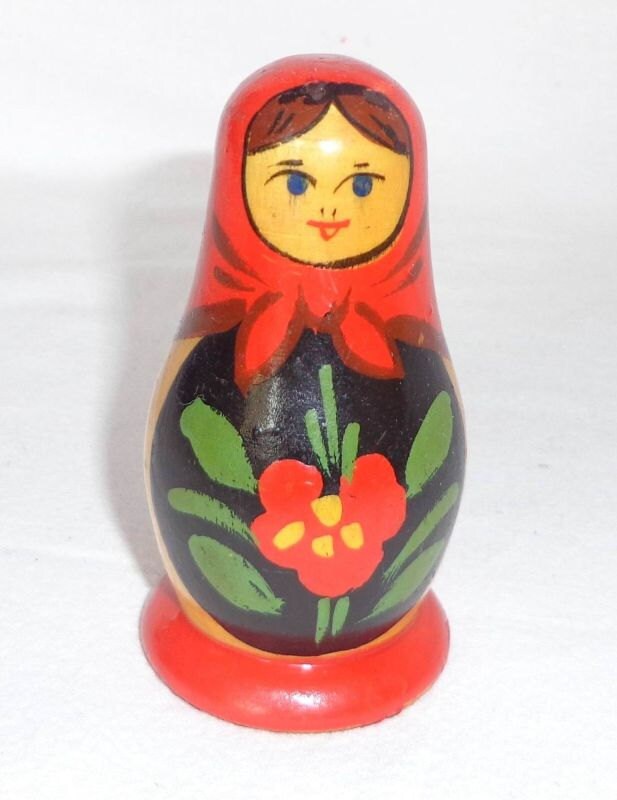 Vintage Russian wooden doll real old Matreshka by oldarticlesbg
