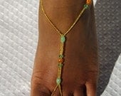 Mint Green Wedding Foot Jewelry Barefoot Sandals Beach Wedding Bridal ...