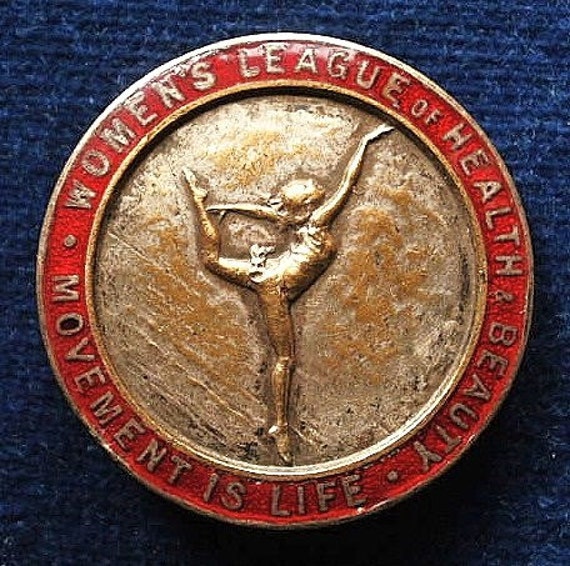 Badge Women's League of Health & Beauty vintage red