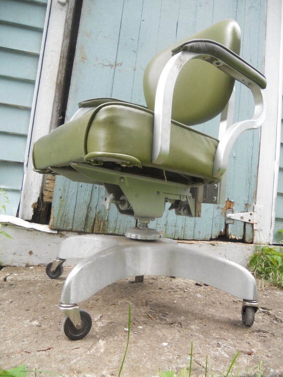 EMECO aluminum office chair olive green and aluminum