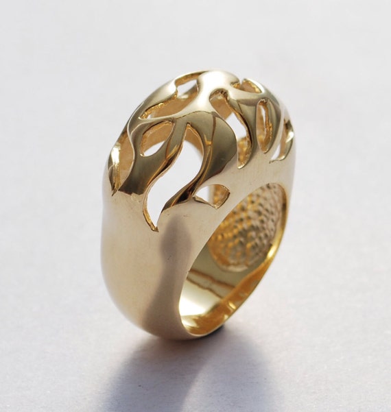 Statement Ring unique ring big ring gold by sayagjewellery