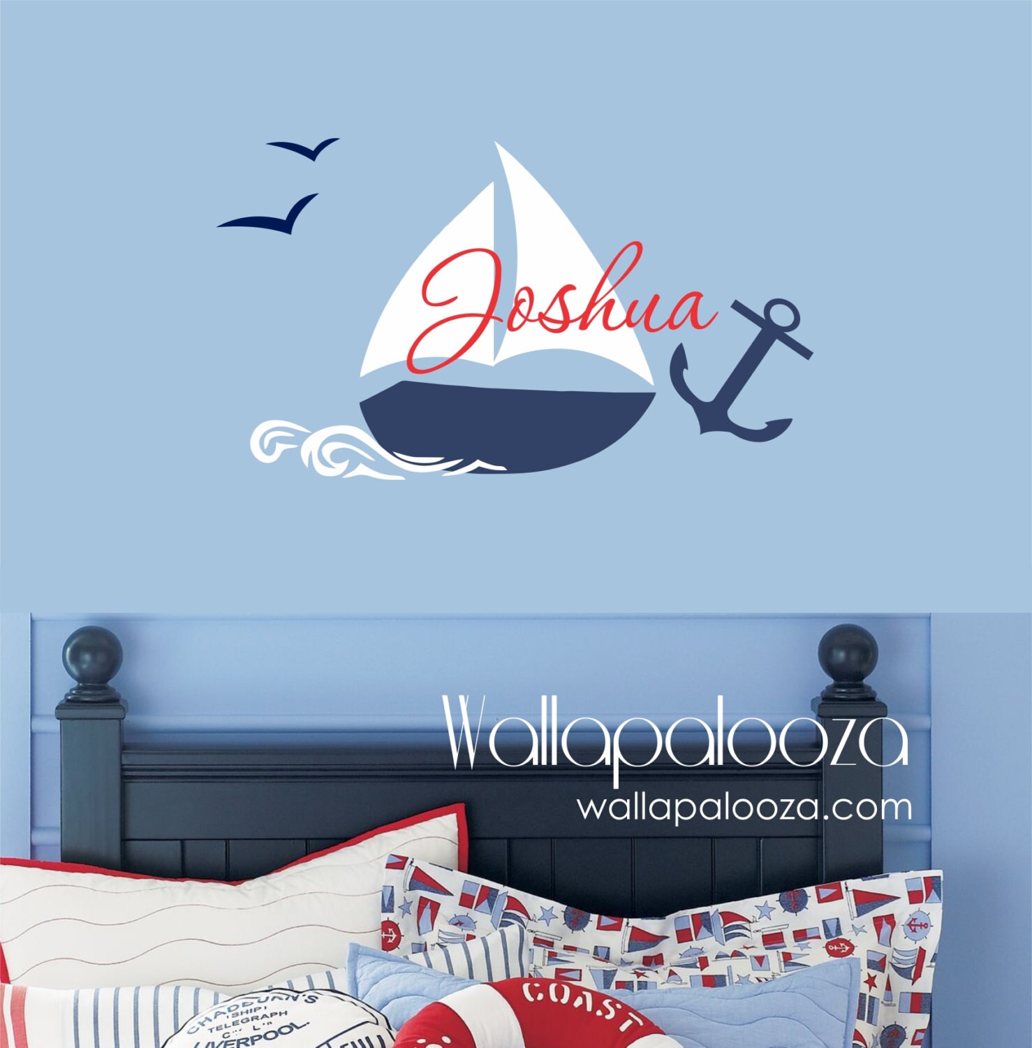 Sailboat Wall Decal Nautical Wall Decor Sailing wall decal