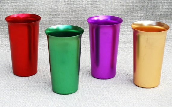 Four Retro Color Craft Aluminum Tumblers / by SoftFocusVintage