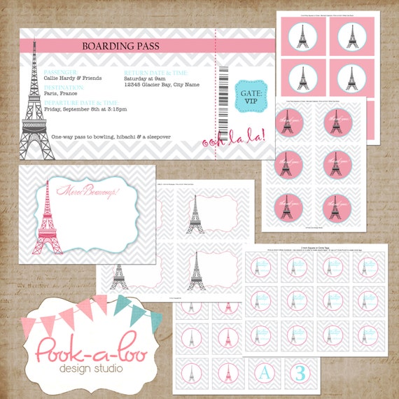 Items similar to Paris Party Printables on Etsy