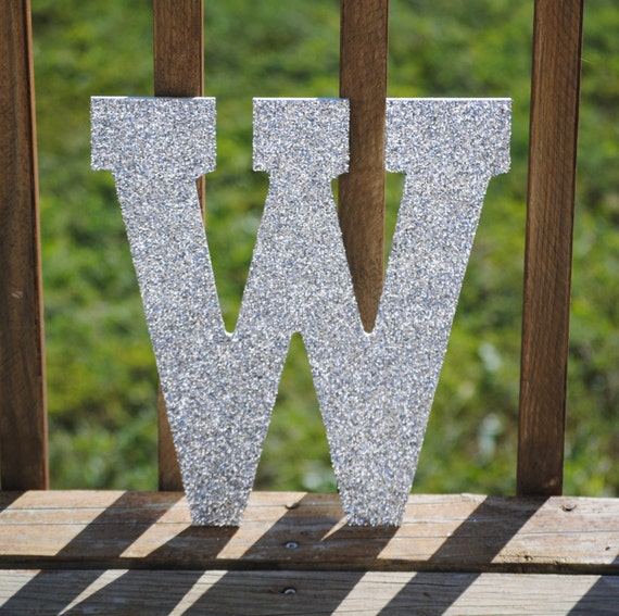 Decorative 13 Silver Glitter Wall Letters Girls by LettersFromAtoZ