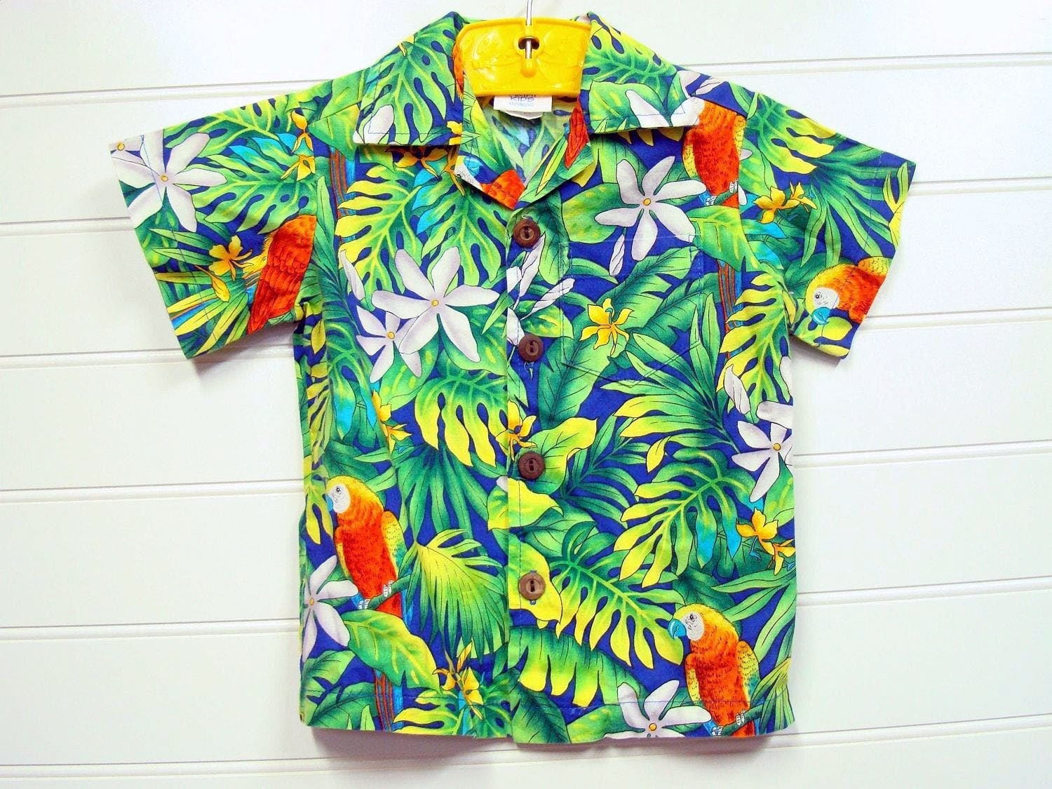 Vintage Toddler Boy Hawaiian shirt With a Traditional Hawaiian