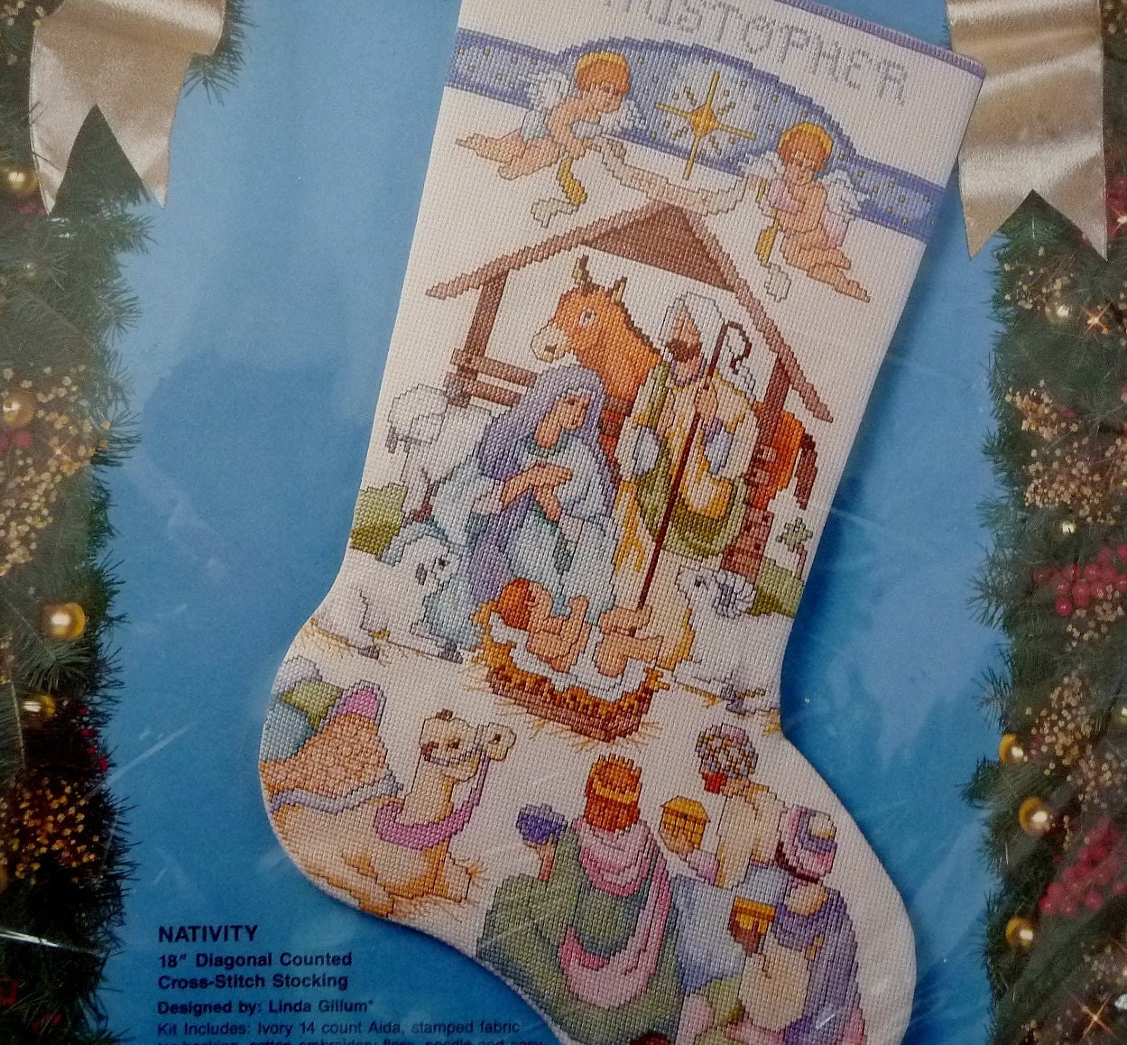 Bucilla Nativity Christmas Stocking Cross Stitch Kit Holy