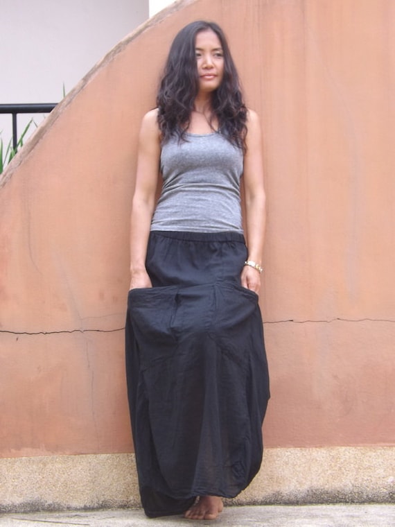 Funky Skirt ...Long Skirt ....Color Black