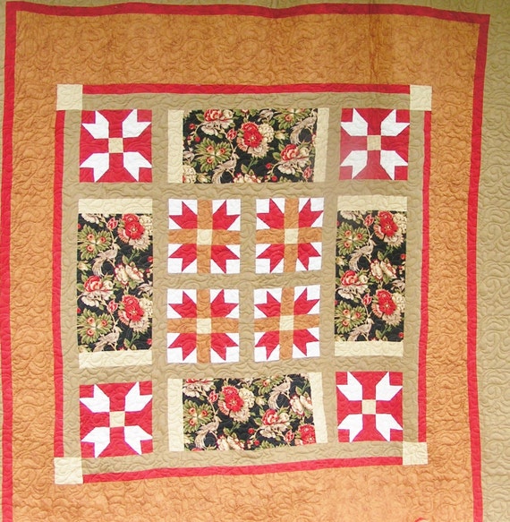 Homemade quilt queen size bedding by createdbymammy on Etsy