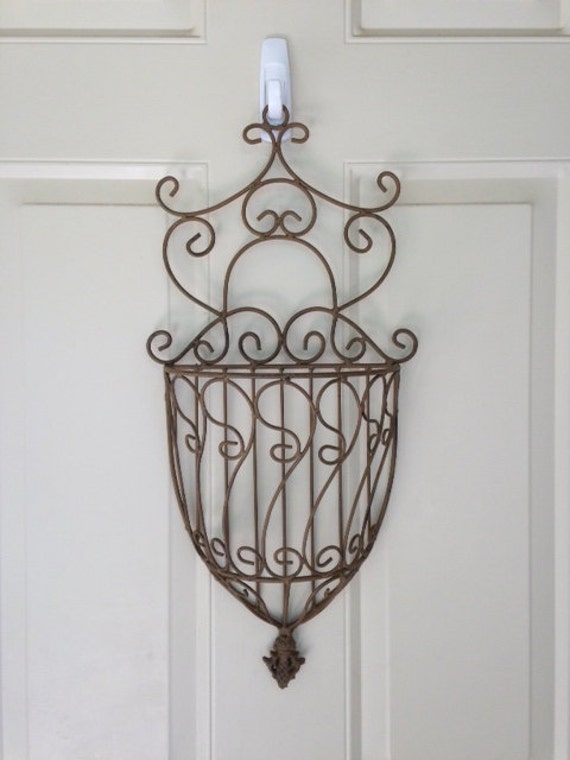 RESERVED Vintage Metal Hanging Basket Hanging Flower Basket