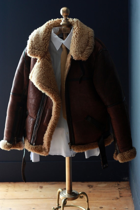 Authentic irvin raf sheepskin bomber jacket wwii style